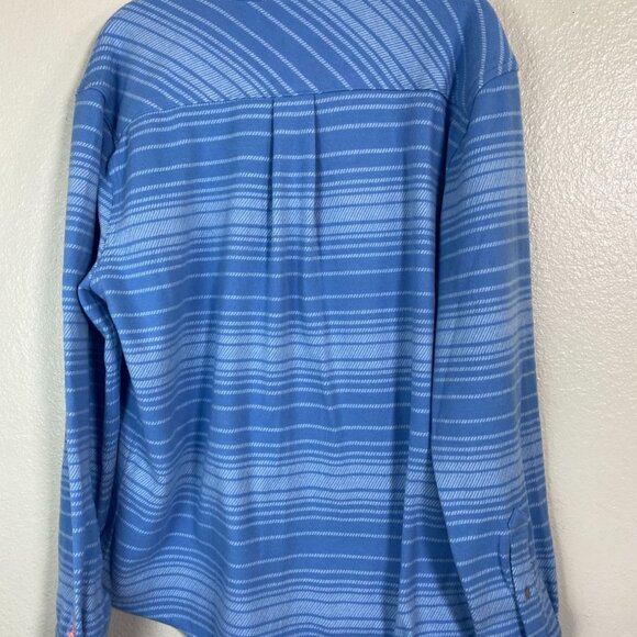 Chubbies Blue Fleece Shirt Jacket Men Size Medium Button Up Long Shacket - Picture 2 of 16